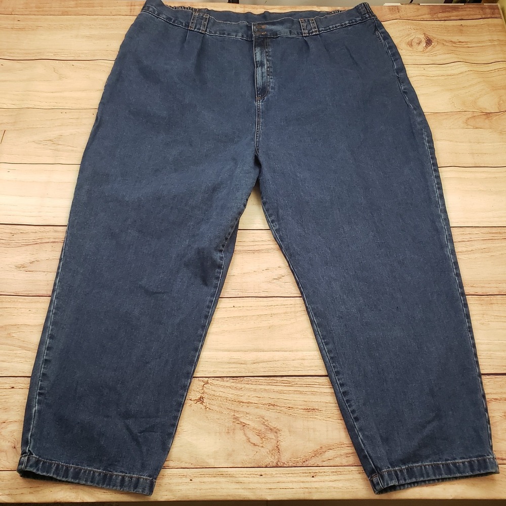 Lucy & Yak Jeans Womens 52 Blue Slim Straight Plus Size Stretch Waist‎ Ladies A1